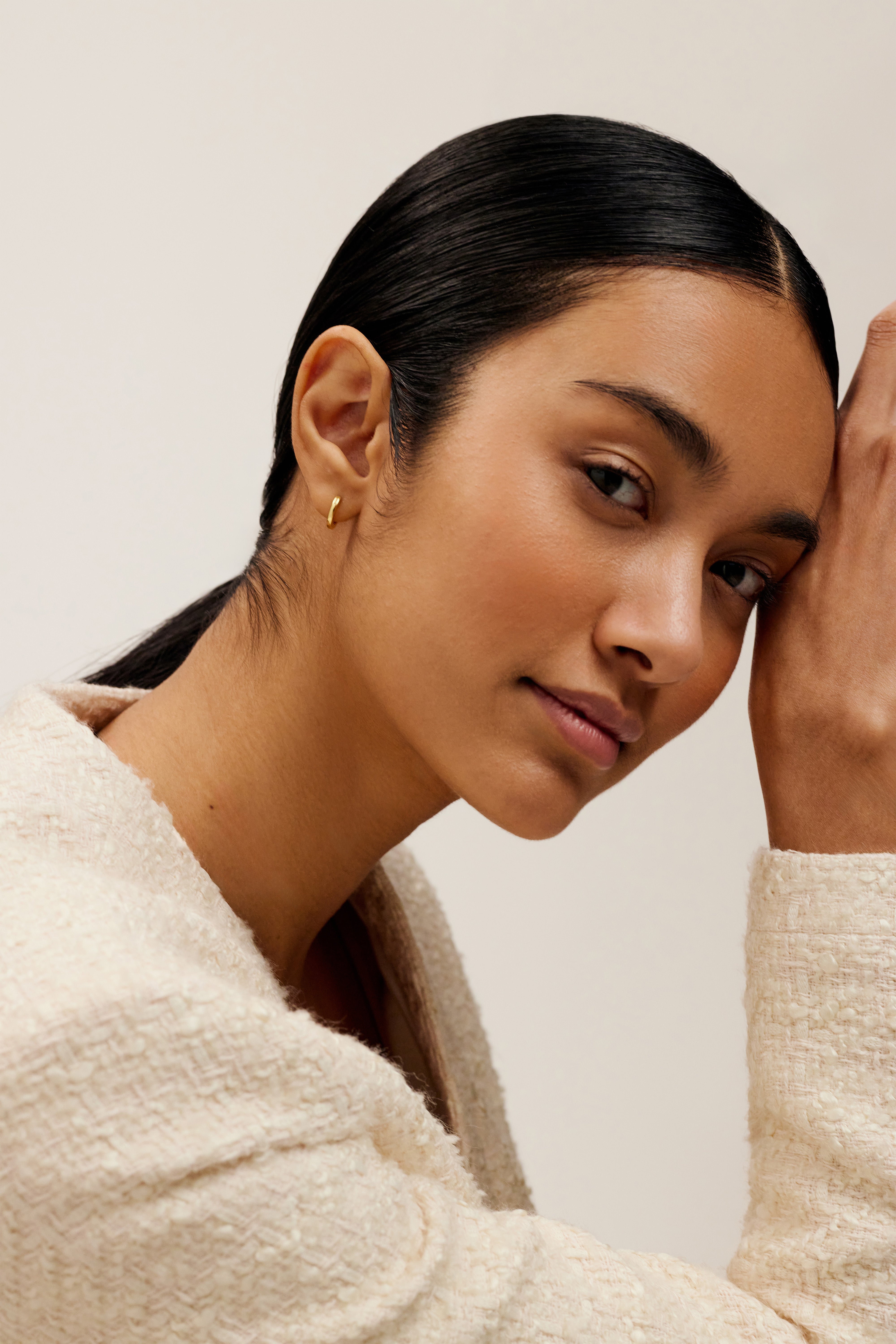 Women's Crislie Gold Logo Hoop Earrings