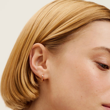 Women's Crislie Rosegold Logo Hoop Earrings