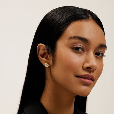 Women's Cherelle Lt-Pink Crystal Button Stud Earrings