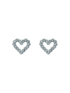 Women's Amorina Silver Crystal Halo Heart Stud Earrings