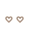 Women's Amorina Rosegold Crystal Halo Heart Stud Earrings