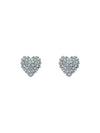 Women's Adoraa Silver Crystal Sweetheart Stud Earrings