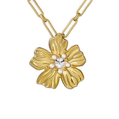 Women's PETRICE: Flower Statement Crystal Pendant