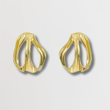 LEAH: Abstract Leaf Stud Earrings