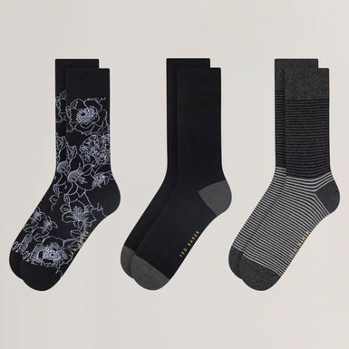 Mens TERRYG-3 PACK COTTON SOCKS GIFT SET Black
