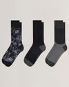 TERRYG: 3 Pack Cotton Socks Gift Set Black