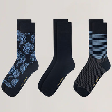 Mens TERRYG-3 PACK COTTON SOCKS GIFT SET Blue