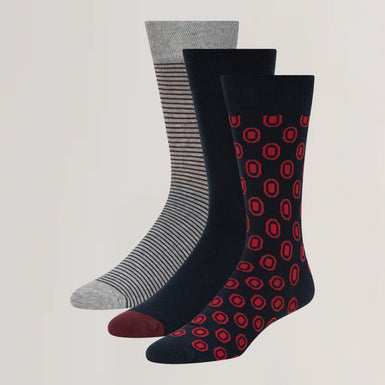 TERRYG: 3 Pack Cotton Socks Gift Set Red