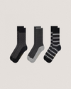 TERRYP: 3 Pack Cotton Crew Sock Black