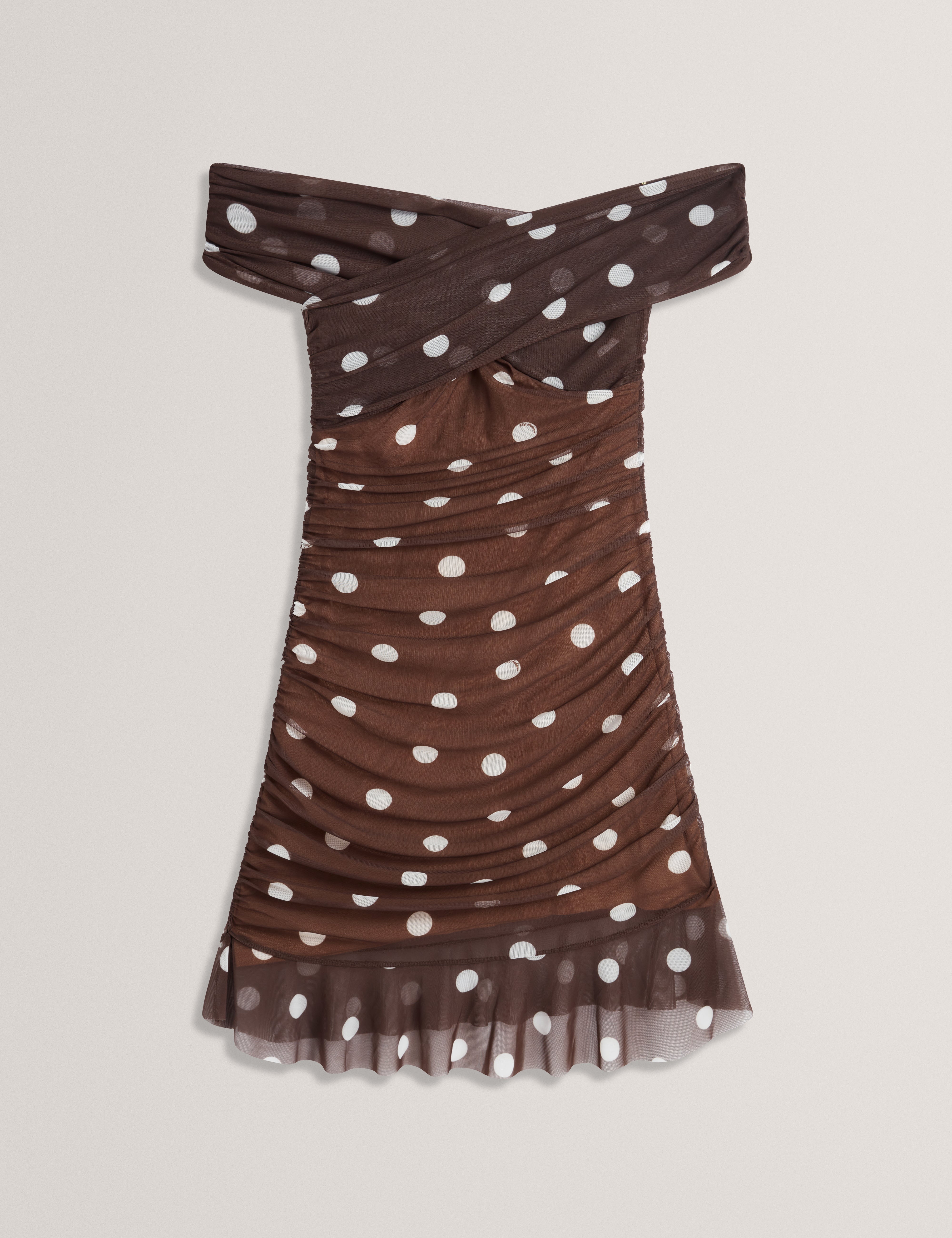 Women's TILDAHH-Cross Over Neck Printed Mesh