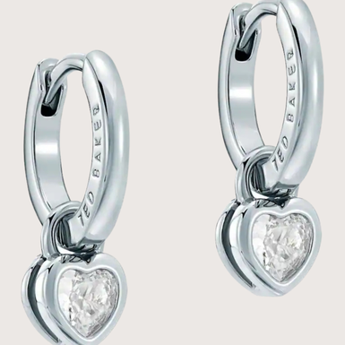HARPER: Mini Crystal Heart Huggie Earrings