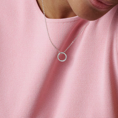 HERI: Crystal Hoop Pendant Necklace