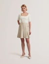 VULPAD: Knit Bodice Boucle Mini Dress