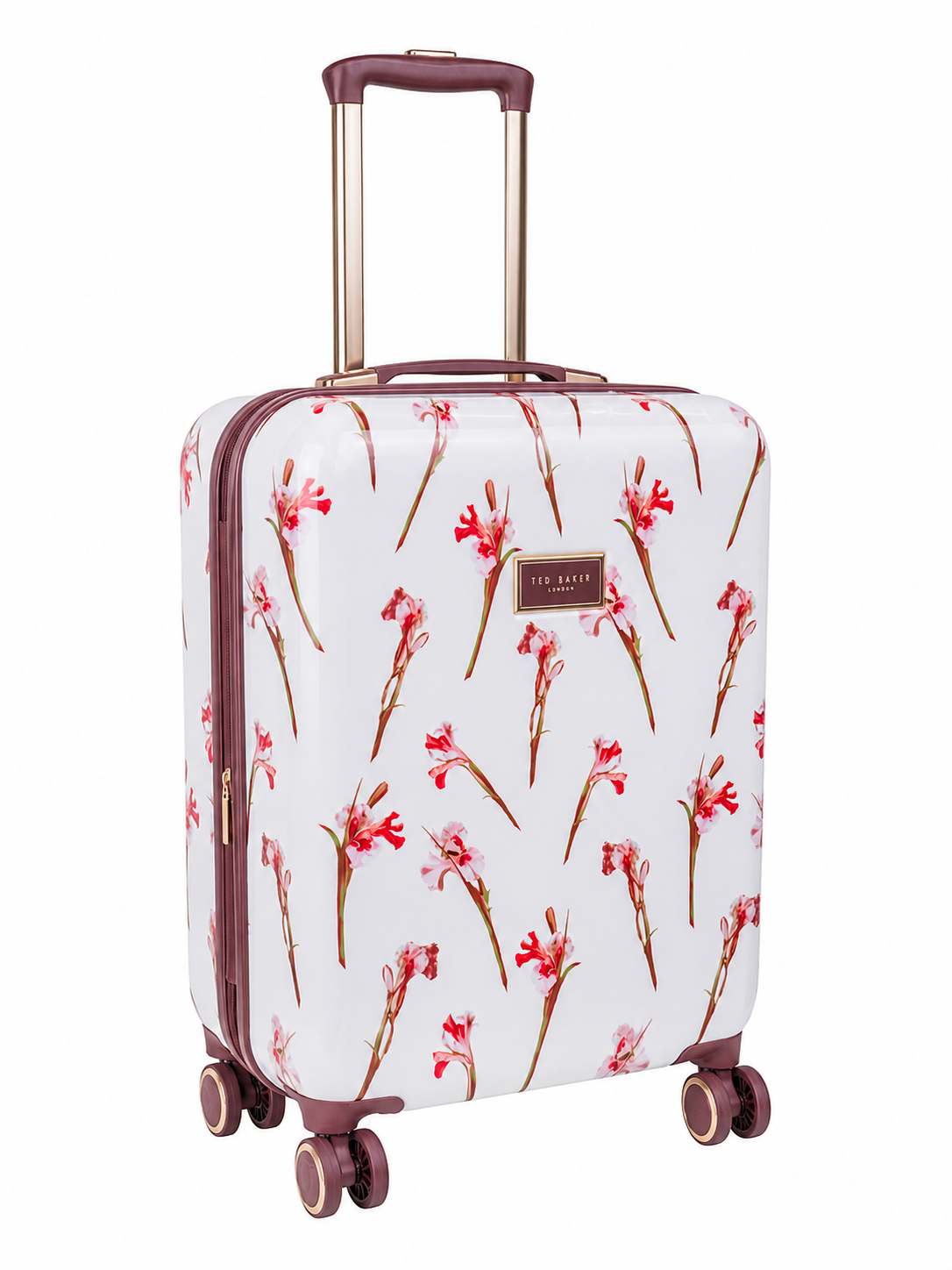WILD IRIS: 4 Wheel Carry On Trolley Case White