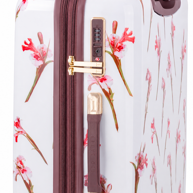 WILD IRIS: 4 Wheel Carry On Trolley Case White