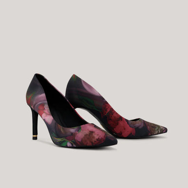 Women's Chrlott-Printed Satin Court Heel Black