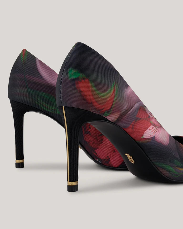 Women's Chrlott-Printed Satin Court Heel Black