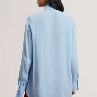 Women's ZAKIIA-Scarf Detail Long Sleeve Blouse Lt-Blue