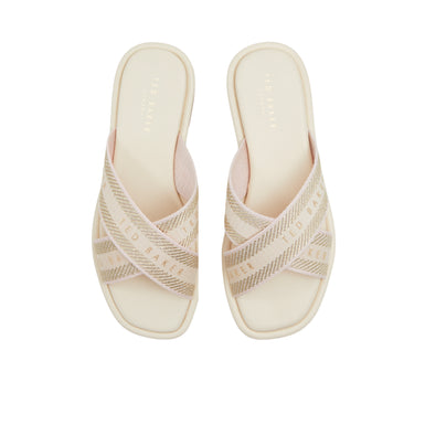 Women's Ashika-Webbing Flat Sandal Ivory