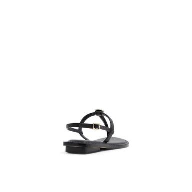 Women's Harpurr-Flat T-Strap Sandal & Signat Coin Black