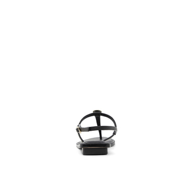 Women's Harpurr-Flat T-Strap Sandal & Signat Coin Black