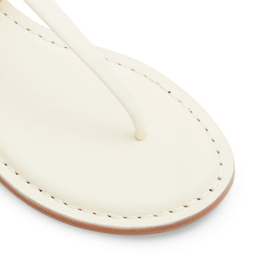 Women's Harpurr-Flat T-Strap Sandal & Signat Coin Ecru