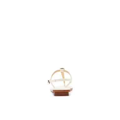 Women's Harpurr-Flat T-Strap Sandal & Signat Coin Ecru