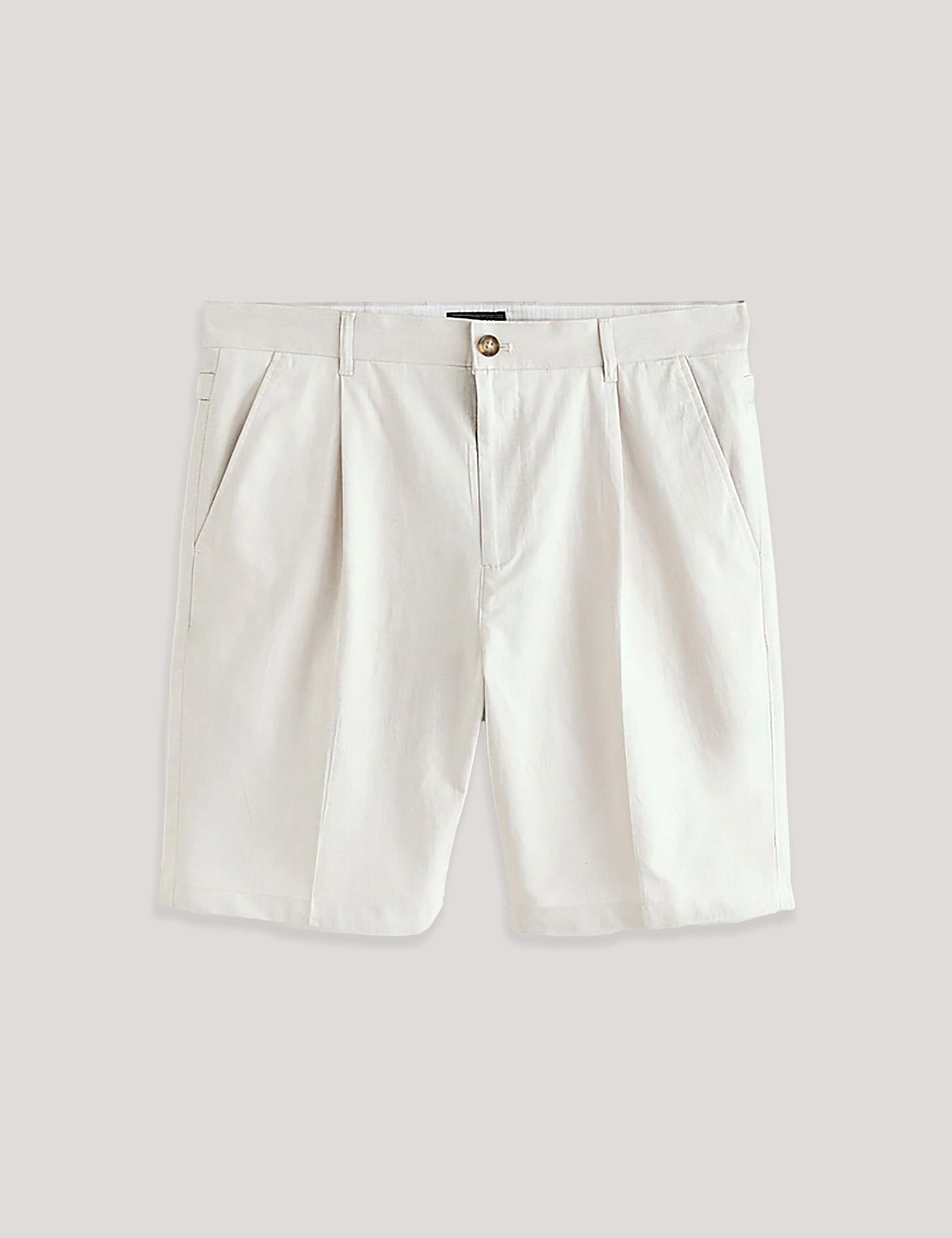 Men's MURLEY-Cotton Linen Pleated Short Ecru