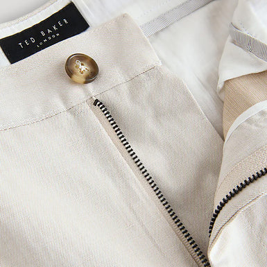 Men's MURLEY-Cotton Linen Pleated Short Ecru