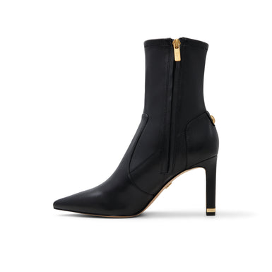 Women's Pipeer-Suede Heeled Sock Boot Black