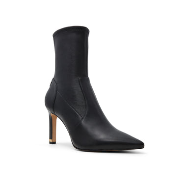 Women's Pipeer-Suede Heeled Sock Boot Black