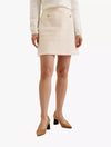 Women's Komam-Rose Button Knit Bodice Boucle Mini Skirt