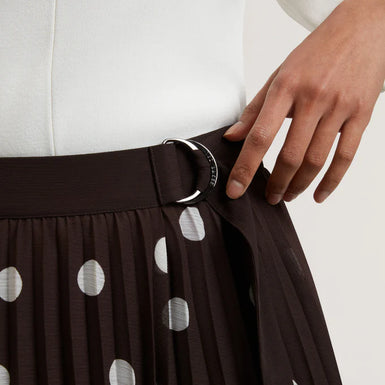 Women's EREO-Polka Dot Pleated Midi Skirt